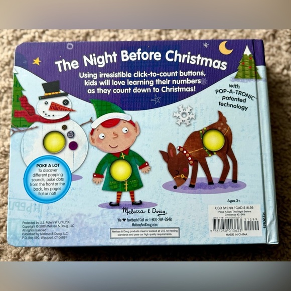 Melissa & Doug Poke-a-Dot: The Night Before Christmas Board Book Interactive - Picture 4 of 4
